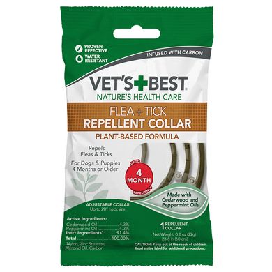 Vet's Best Flea tick Repellent Collar Натуральный ошейник от блох и клещей для соб 60см vb10609 0031658106097