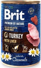 Brit Premium Dog by Nature с индейкой и печенью для щенков 400 грамм