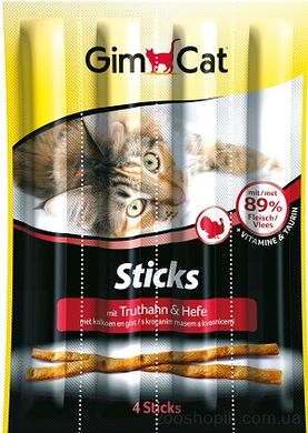 GimCat Sticks Turkey Палочки с индейкой для кошек 4 шт