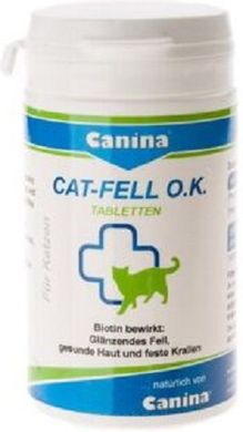 Canina Cat Fell O.K. Вітаміни для шкіри та шерсті котів 100 табл.