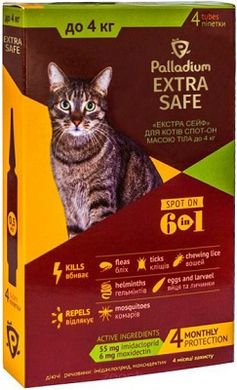 Palladium Extra Safe Краплі від паразитів для котів до 4 кг 1 шт