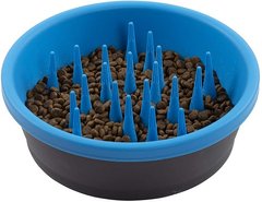 Dexas Slow Feeder Dog Bowl Миска для повільного годування Яскраво-блакитна