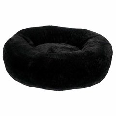 Лежак плюшевий для тварини BROWNIE , круглий (чорний) 65 см 15кг M