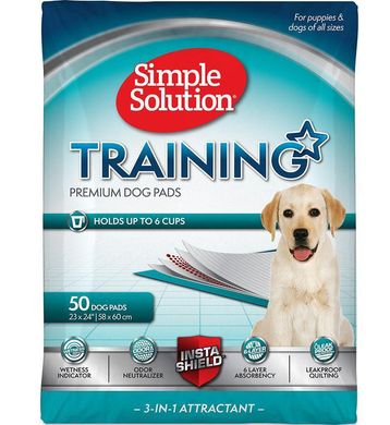 Simple Solution Training Premium Dog Pads гігієнічні пелюшки преміум для собак 58*60 см 50 шт ss13401 (0010279134016)